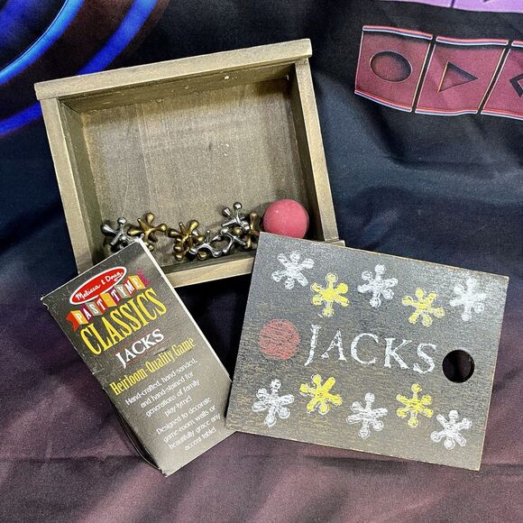 Melissa & Doug Heirloom Quality Handcrafted Past-Tyme Classic Game Jacks Toy - Picture 1 of 10